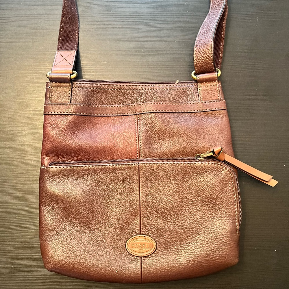Brown fossil crossbody